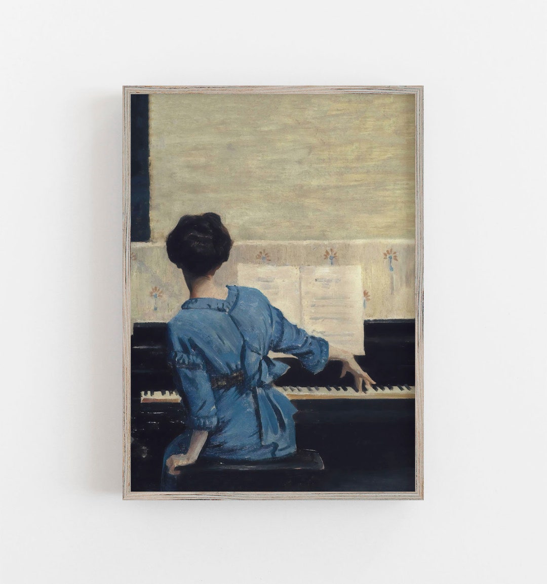 Woman at the Piano | Vintage Wall Art | Woman Portrait | Music Wall Art ...