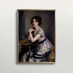 Woman Portrait | Vintage Wall Art | Vintage Woman Art | Dark Moody Colors | Antique Wall Decor | Digital DOWNLOAD | PRINTABLE Wall Art #341
