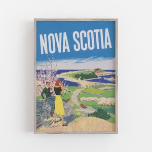 Nova Scotia Canada Print, Vintage Travel Poster, Retro Wall Decor, Canada Wall Art, Nova Scotia, INSTANT DOWNLOAD, PRINTABLE Art, Large Art