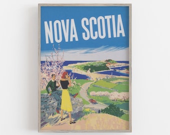 Vintage Nova Scotia Travel Poster: Retro Canada Wall Art (Printable Digital Download)