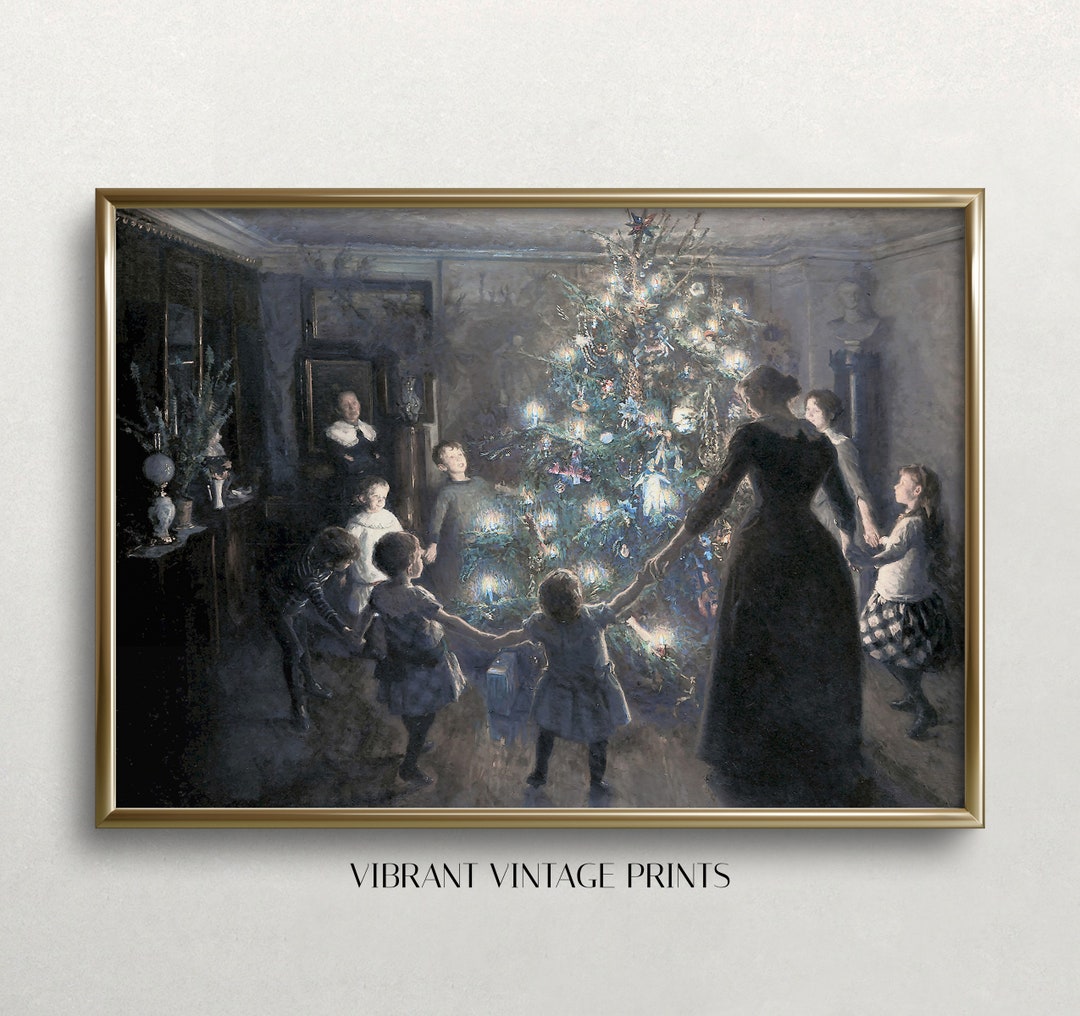 Christmas Wall Art Vintage Wall Art Christmas Tree Art Victorian Wall