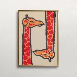 Giraffe Wall Art, Vintage Wall Art, Safari Animal Art, Safari Wall Decor, Retro Wall Decor, DIGITAL DOWNLOAD, PRINTABLE Wall Art
