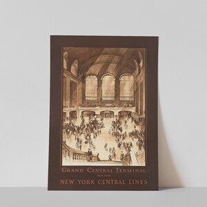 Vintagetryck av Grand Central Station: Resekonst i New York (digital nedladdning) bild 6