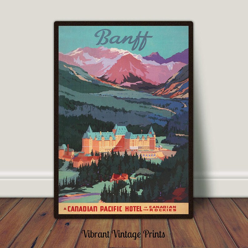 Vintage Banff Canada Tourism Poster A3//A4 Print