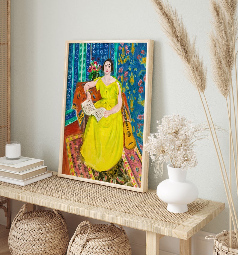 Matisse Print | Lady in Yellow Dress, Vintage Portrait (digital ...