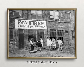 Golf Wall Art, Black and White Art, Golf Print, Vintage Wall Art, Funny Wall Art, DIGITAL DOWNLOAD, PRINTABLE Art, Large Wall Art