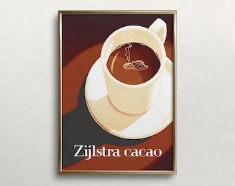 Hot Chocolate Art Print, Coffee Bar Decor (Digital Download)