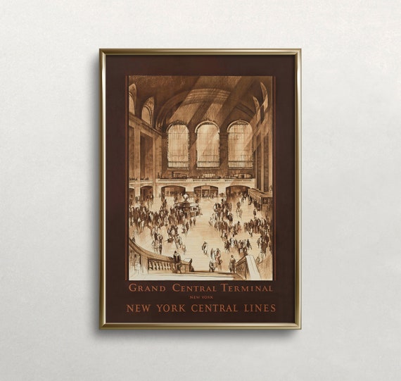 Vintage Grand Central Station Print: New York City Travel Art (Digital Download)