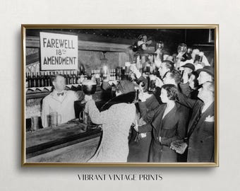 Prohibition Ends Vintage Art Print: Bar Wall Decor (Digital Download)