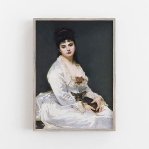 女性と犬のアート | ヴィンテージ女性の肖像画 | チワワの肖像画 | ヴィンテージ ウォールアート | 落ち着いた色彩 | デジタル ダウンロード | 印刷可能なウォールアート #16