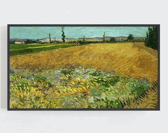 Arte de TV con marco de Van Gogh, arte de pared vintage, arte de Van Gogh, decoración de pared de granja, arte colorido, arte de campo de trigo, DESCARGA digital, arte de TV digital