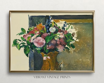 Vintage Floral Still Life Art Print | Moody Flower Vase (Digital Download)