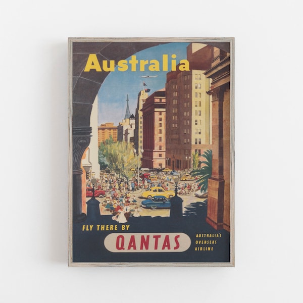 Sydney Australia Print, Vintage Wall Art, Australia Poster, Retro Travel Poster, DIGITAL DOWNLOAD, PRINTABLE Wall Art, Large Wall Art