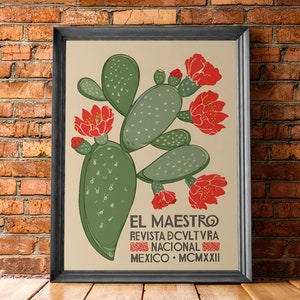 El Maestro Kaktustryck: Vintage Mexikos väggkonst (digital nedladdning) bild 4