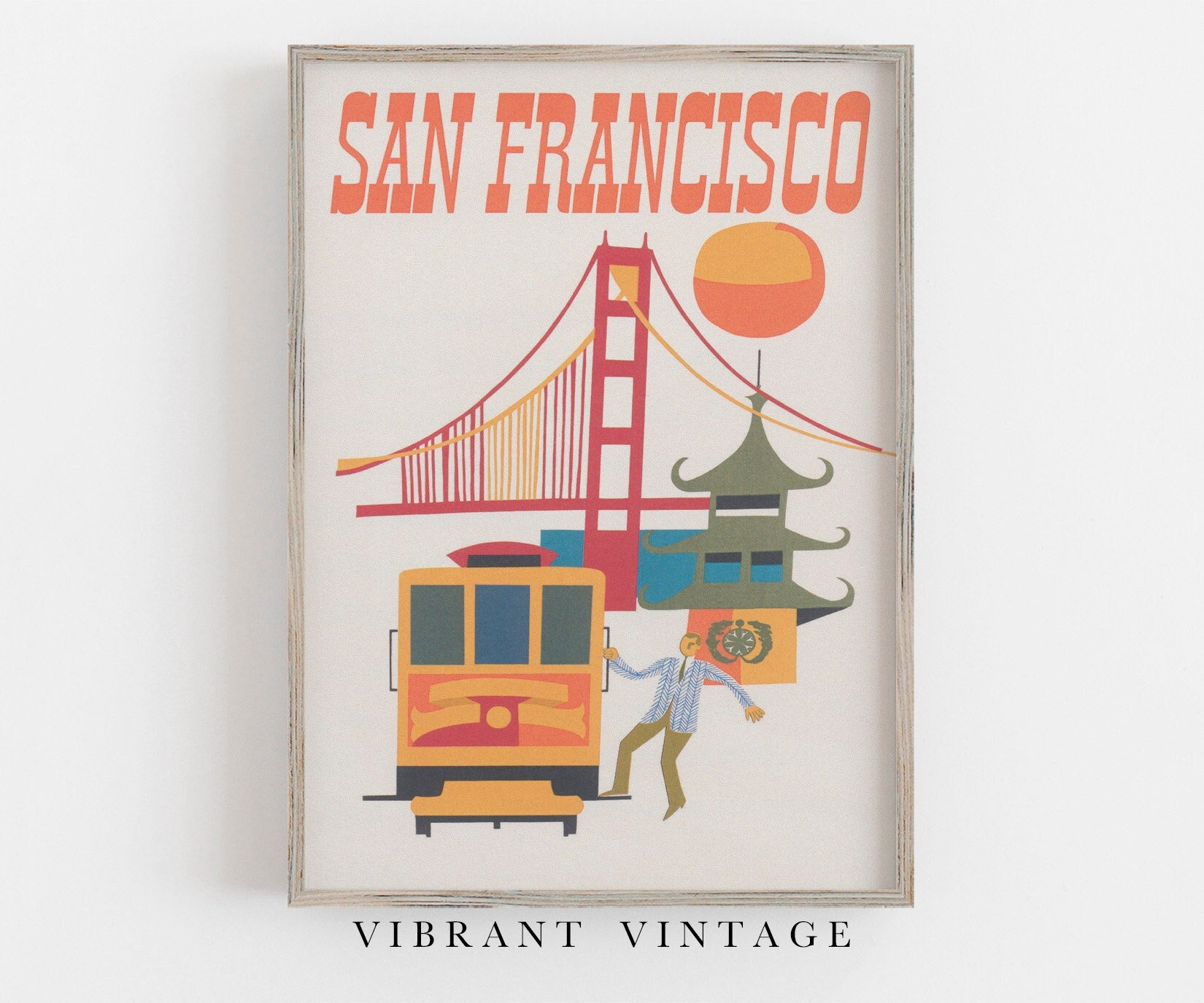 San Francisco California Print, Vintage Travel Poster, Cable Car Print,  Retro Wall Decor, DIGITAL DOWNLOAD, PRINTABLE Art, Large Wall Art - Etsy