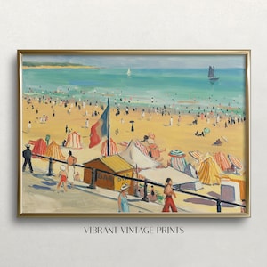 Beach Wall Art | Vintage Wall Art | Coastal Wall Decor | France Beach | Colorful Wall Art | Digital DOWNLOAD | PRINTABLE Wall Art #521