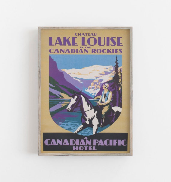 Lake Louise Canada Art, Vintage Wall Art, Canada Wall Art, Canadian Rockies, Vintage Canada Art, Digital DOWNLOAD, PRINTABLE Wall Art