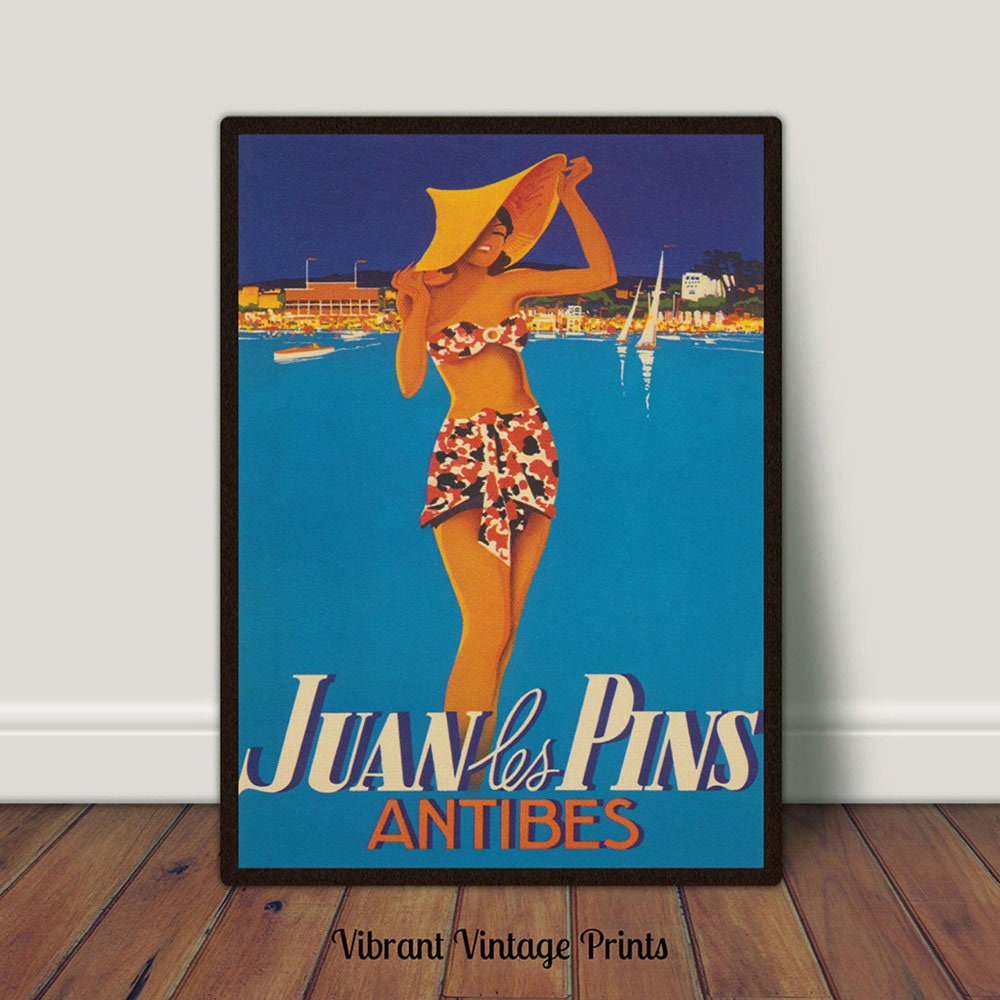 Antibes Juan Les Pins, France Vintage Travel Poster Poster Print