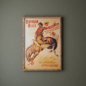 Buffalo Bill Vintage Rodeo Poster: Wild West Show Art (digital Download ...