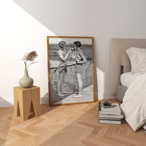 Women Tennis Players, Black and White Art, Vintage Wall Art, Cigarette Break, Women Sports Art, DIGITAL DOWNLOAD, PRINTABLE Art image 7