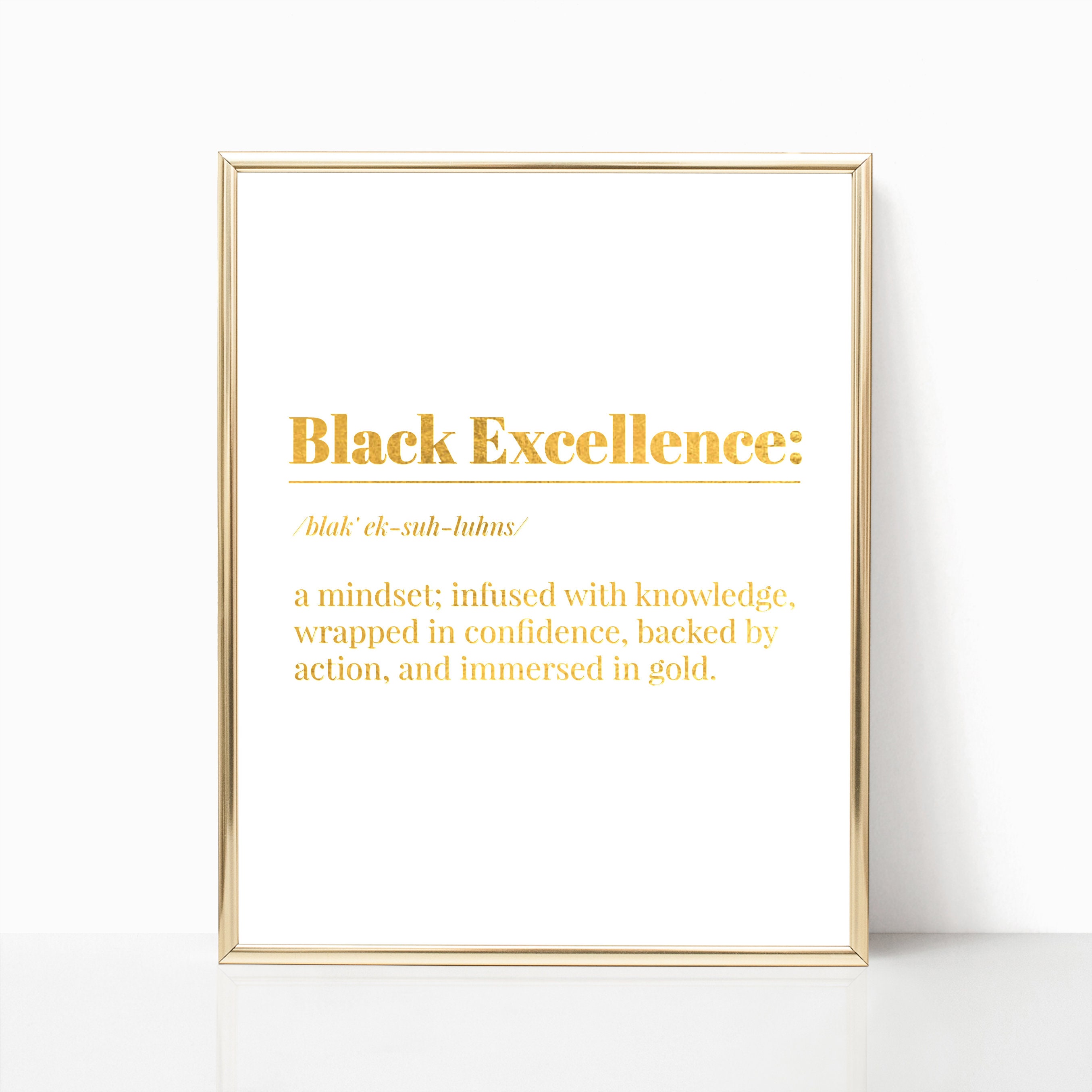 Black Excellence Definition W White Background Digital Etsy