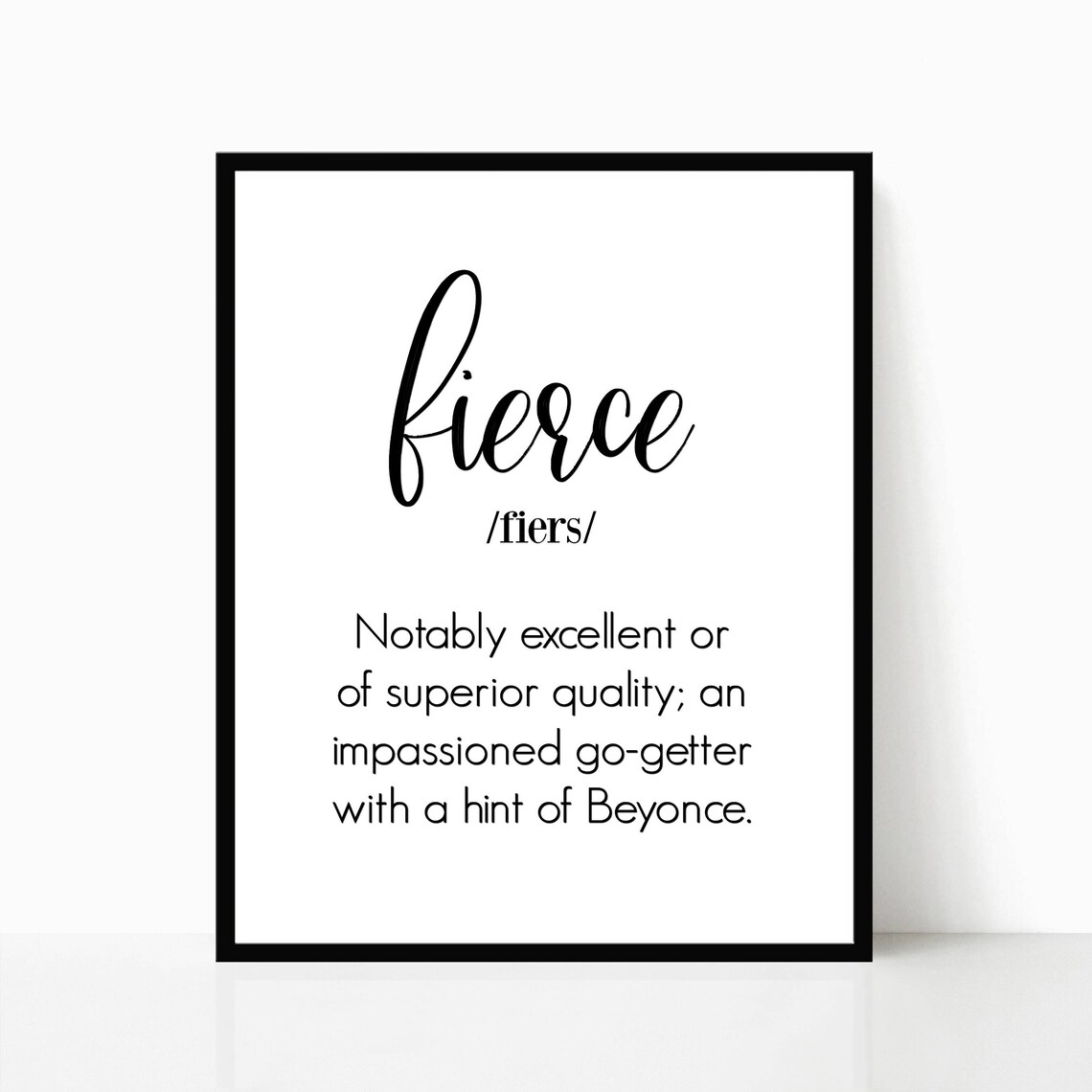Fierce Wall Art Definition Print Printable Wall Art Etsy