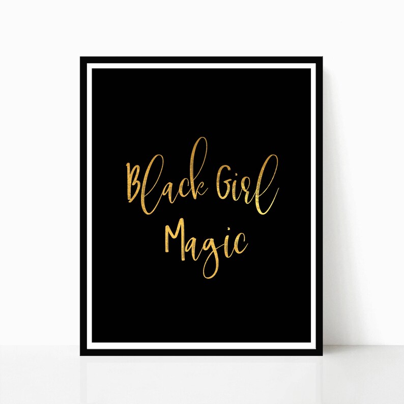 Wall Art Black Girl Magic Melanin Unicorn Queen Gift for Etsy Canada