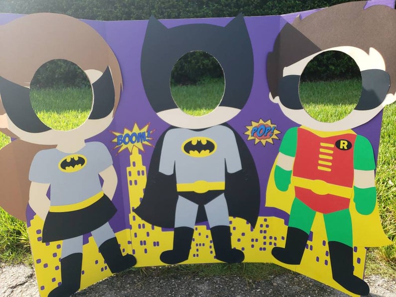 Superheros Photobooth Batman Batgirl Robin Superheros Party Decorations ...