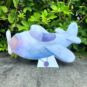 Airplane cutout / baby shower cutouts/ baby shower decor/ cutouts/ standees/ first birthdya decorations/ birthday decor/ watercolor airplane