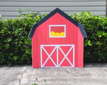 Red barn standee/ red barn cutouts  /red barn props /barn cutouts /the farm decorations /the farm props /farmers cow /sheep /horse /pig