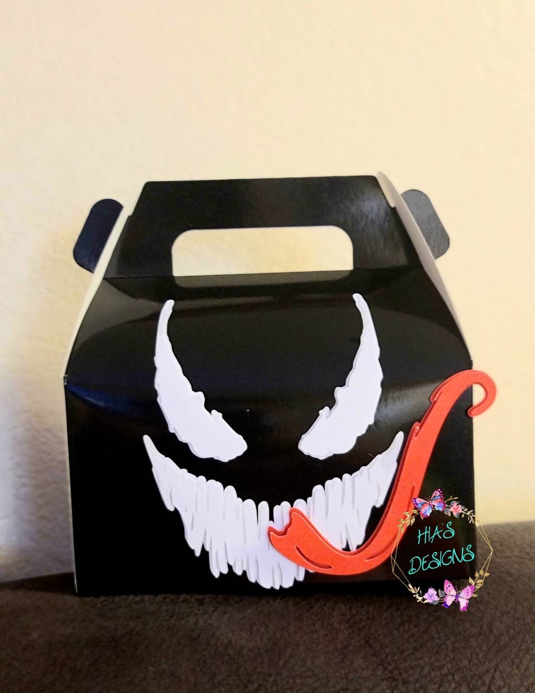 Venom Favor Boxes, Villian Spider Party, Villians Party Favors
