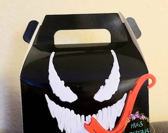 Venom Favor boxes, villian spider party, villians party favors, spiderman party decorations,spiderman decor