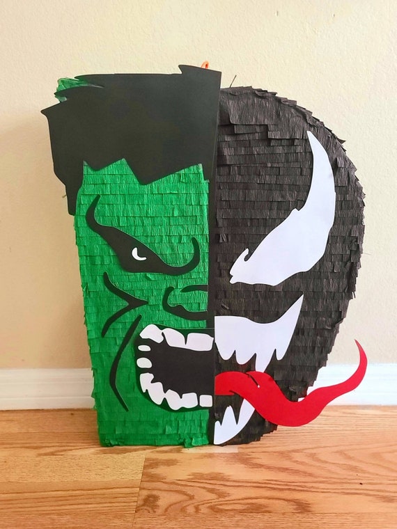 Superheros piñata - half and half head piñata- superheroes head piñata-  superheros party superheroes piñata/ decorations/