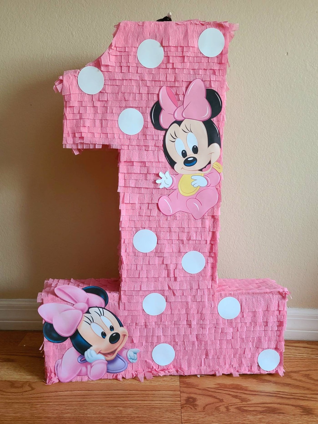 Piñata de número de ratón - Piñata de número de fiesta de Minnie Mouse -  Decoraciones de piñata de cumpleaños - - Etsy México, image size:1080x1440