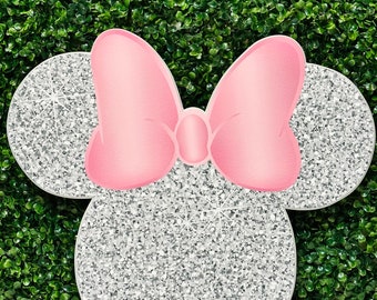 Mouse pink head/mouse party props/mouse cutouts/mouse decorations/mouse gold glitter