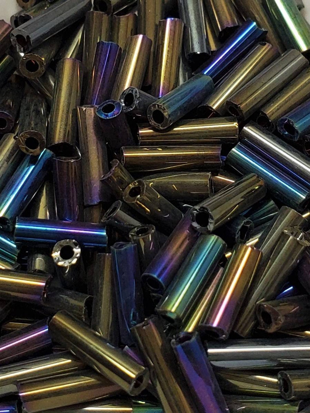 Bugle Beads 4mm Peacock Iridescent AB Etsy