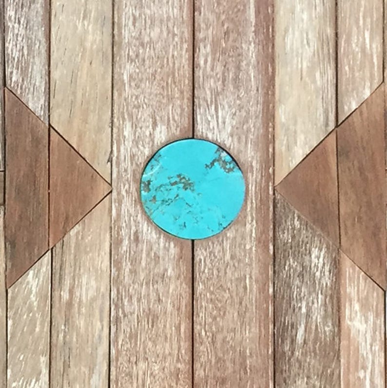 SOLD Inward Journey Turquoise Stone Inlay Wood wall art Etsy