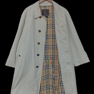 Vintage Burberrys Long Jacket Burberry overcoat nova chekered large size