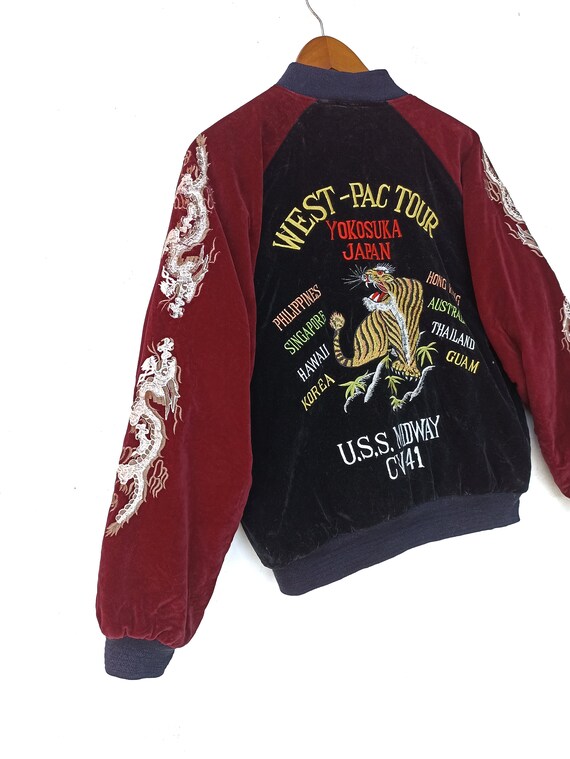 Vintage Sukajan Souvenir Jacket West Pac Tour Yok… - image 8