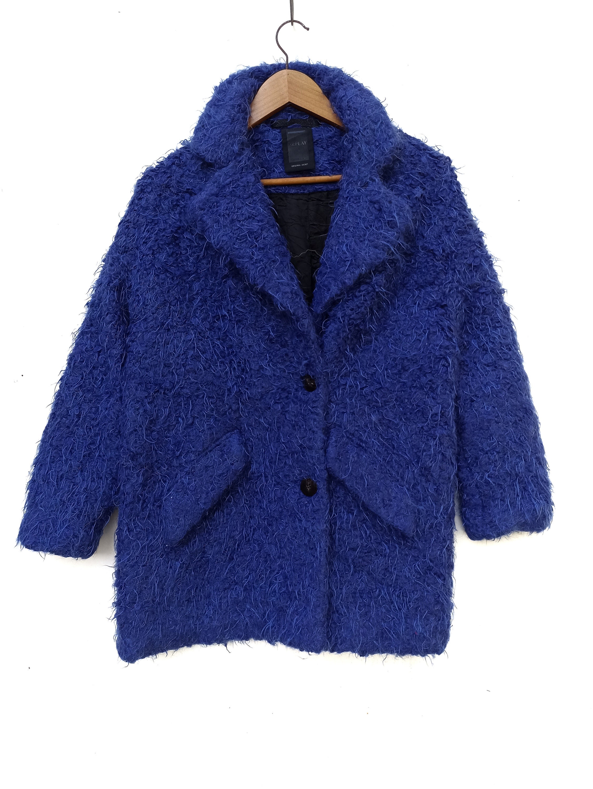 Replay Jacket Fur Double Breasted Wool - Etsy