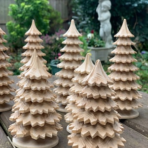 Natural Wooden Christmas Trees, Wooden tree decor 11/15/20cm height  .