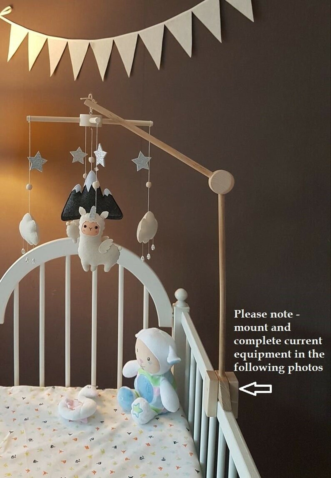 Cot Mobile Hanger Baby Mobile Hanger Crib Wooden Mobile Etsy UK