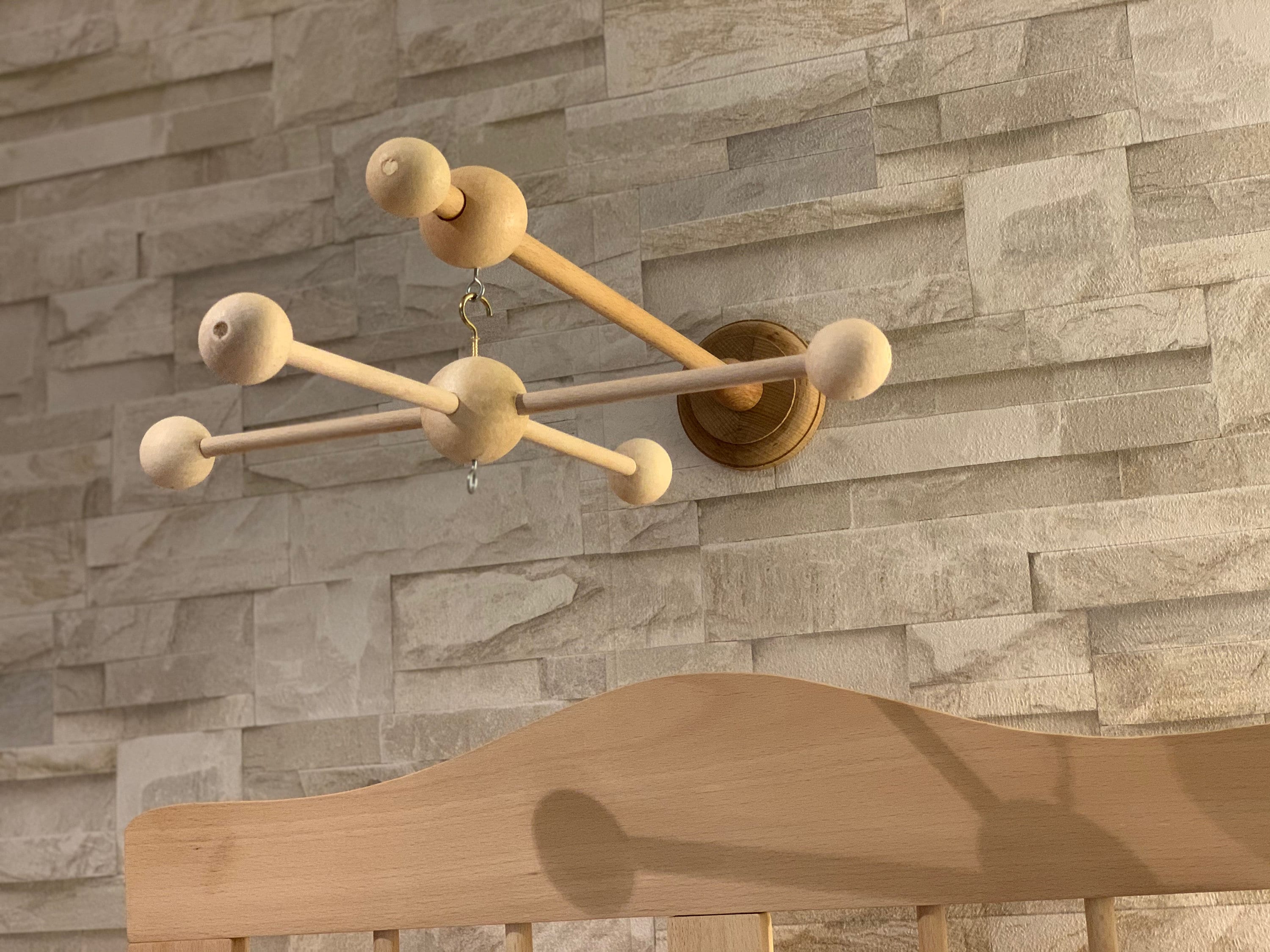 Cot mobile hanger Baby mobile hanger Wall Crib wooden Etsy