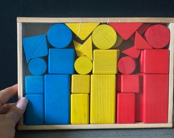 Building Block Set - Natural Wood Toy, Montessori Toy, Educational Toys, Wooden toy, Wood Toy, Waldorf Toy, Toy for kids