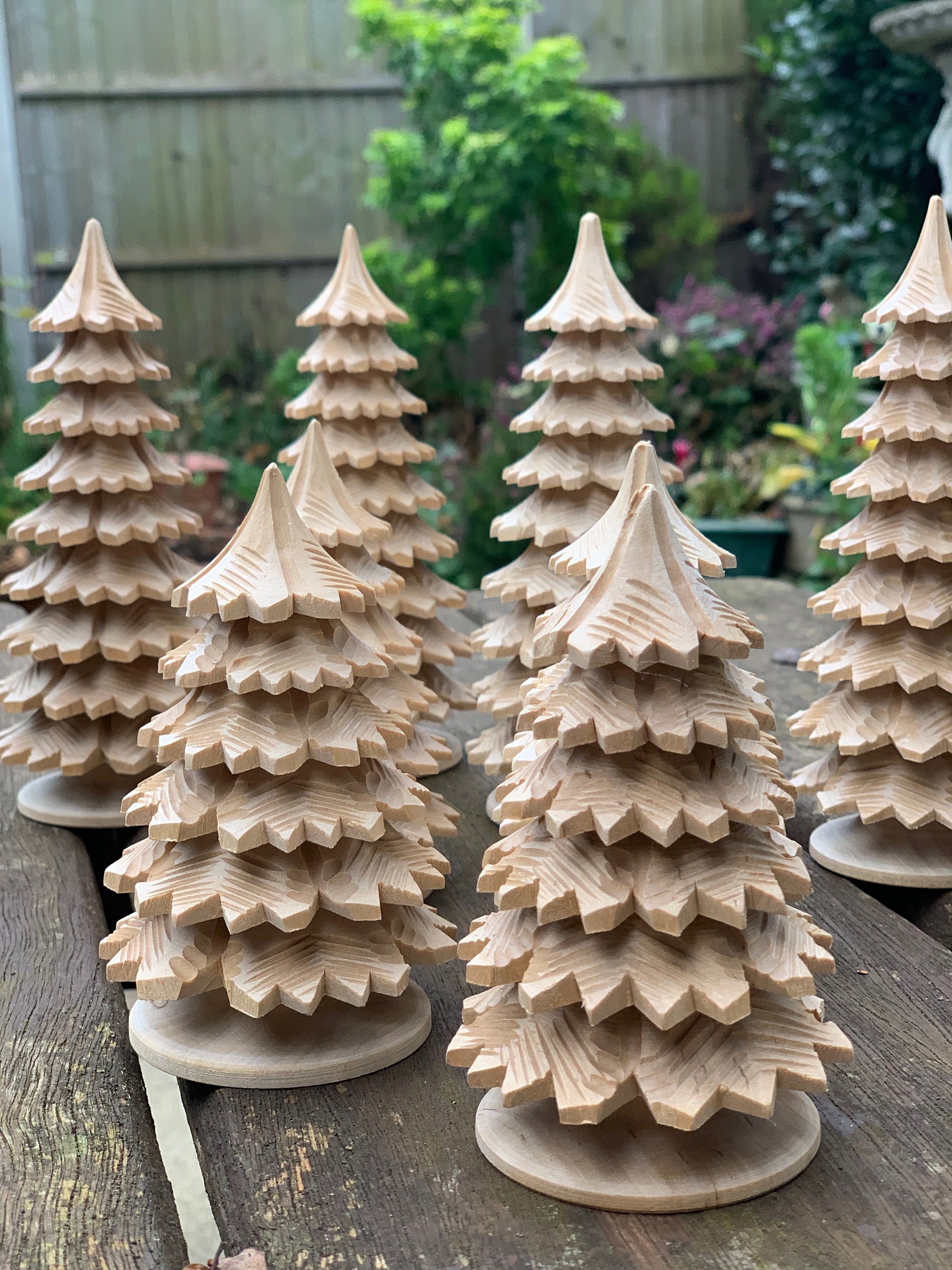 Natural Wooden Christmas Trees Wooden Tree Decor 11/15/20cm - Etsy UK