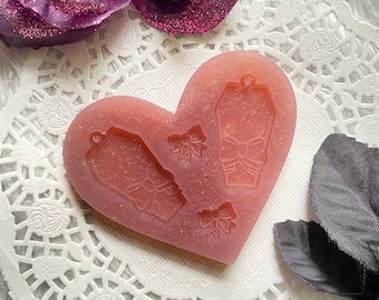Bow coffin earring silicone mold