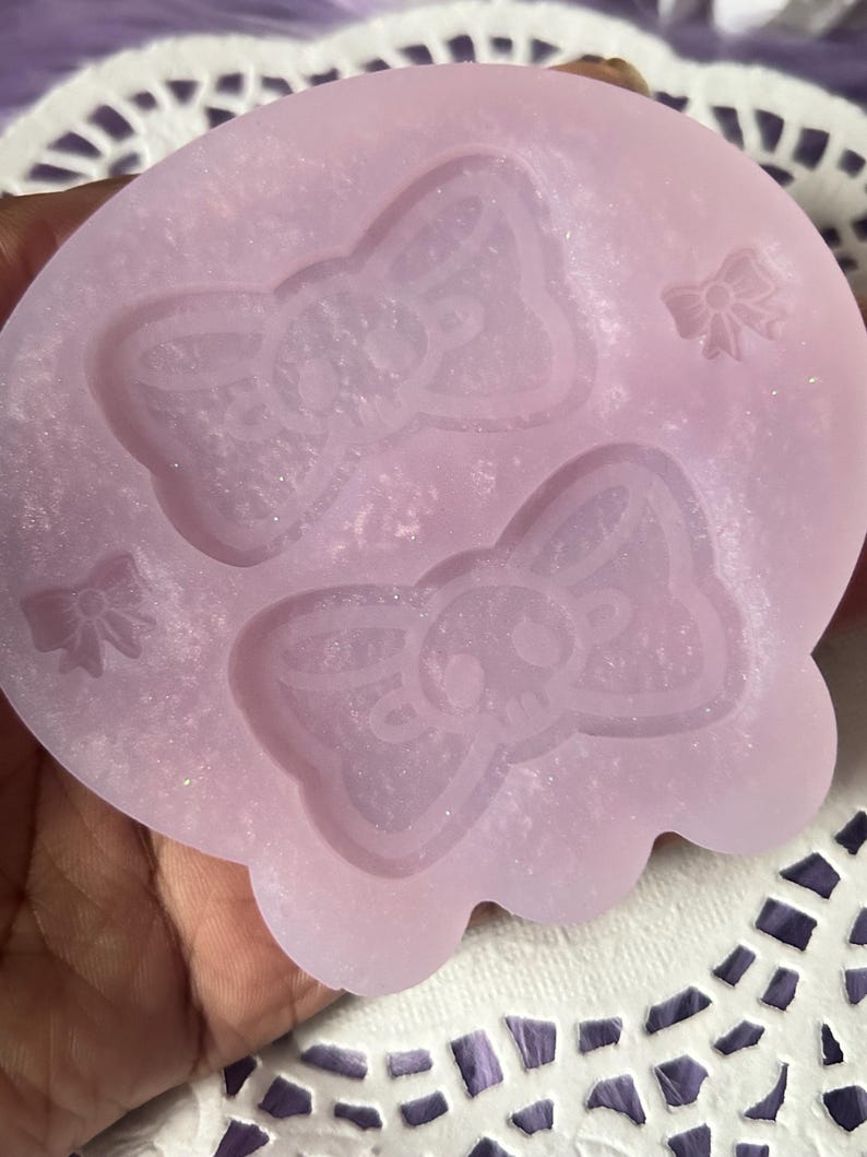 Skull bow hair clips silicone mold Bgrade