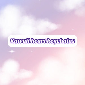 Kawaii heart resin keychains