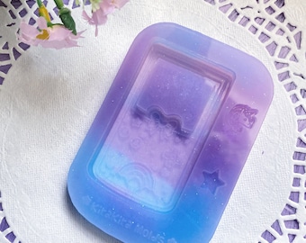Rainbow game boy shaker silicone resin mold