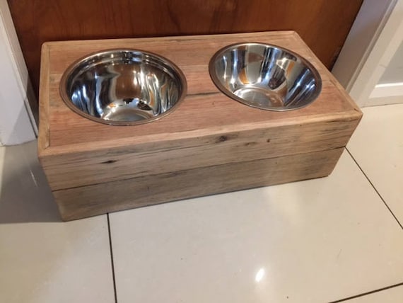 raised dog feeding station